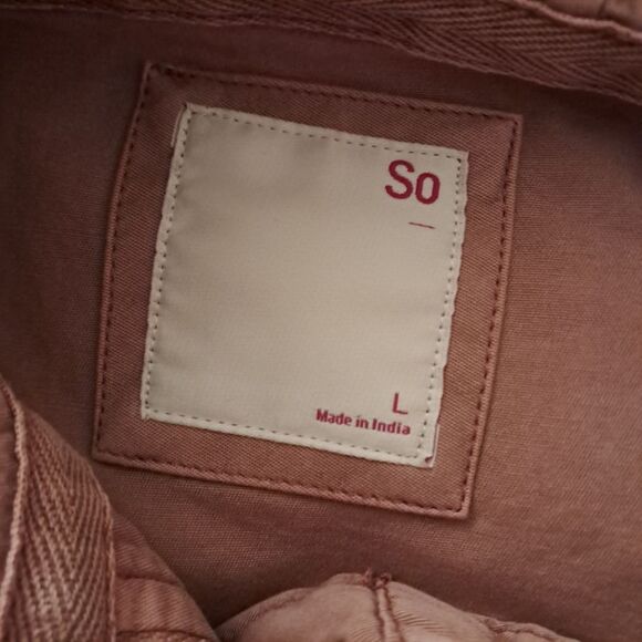 SO Sonoma Jacket Women's Large L Pink Cotton Utility Dusty Rose Chore Stretch - Picture 8 of 10